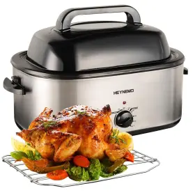 Zoksun 724901950300 24 Quart Roaster Oven Turkey With Viewing Lid Large Stainless Steel Ro