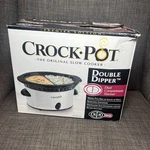 Rare Double Dipper Slow Cooker Warmer 2 Sides Divided Sauces. Fixed Price $44.99.