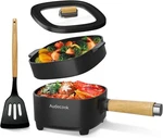 Audecook Hot Pot Electric 2L, Cermic Glaze Non-stick E(black/with Steamer). Fixed Price $78.67.