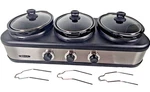 Bella Three 1.5 Qt Slow Cookers With Lids Model YDE-1110B. Fixed Price $49.49.