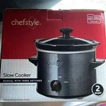 Nib Chefstyle Red Black 2 Qt Manual With Three Settings Slow Cooker. Fixed Price $25.00.