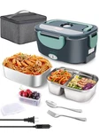 Buddew Electric Lunch Box 80W Food Heater With X-large, Green-dual Container. Fixed Price $46.18.