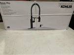 Kohler Sous Pro Faucet Matte Black Finish With Soap Dispenser R10651-SD-BL New. Fixed Price $199.00.