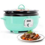 Megachef 6.9 Quart Oval Electric Slow Cooker In Turquoise With Black Pot. Fixed Price $46.91.