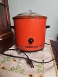 Vintage Rival Crock Pot Slow Cooker Flame Orange 3.5 Quart Model 3100/2 W/ Lid. Fixed Price $27.00.