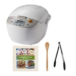 Zojirushi Micom Rice Cooker And Warmer 10 Cup Cookbook Spoon Tongs. Fixed Price $249.95.