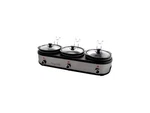 Megachef MC-1203-W Silver Triple 2.5 Quart Slow Cooker And Server With Cooking. Fixed Price $64.99.