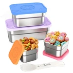 Dacool 4 Pack Kids Stainless Steel Snack Containers With Lids Spork,. Fixed Price $22.16.