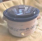 Rival Quart Crock Pot Slow Cooker 3355 Blue Floral Stoneware Vintage Tested. Fixed Price $20.00.