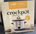 Crockpot SCR300-S-BR 3QT Stainless Steel Slow Cooker, Heat Settings, Silver. Fixed Price $19.50.