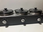 Bella Triple Slow Cooker Buffet Server Crock Pot With Lids. Fixed Price $35.00.
