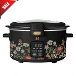 Beautiful 4-QT Digital Slow Cooker Hinged Lid Wildflower Black Drew Barrymore. Fixed Price $38.99.