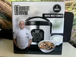 Robert Irvine 2 Quart Digital Multi-cooker, Silver & Black Slow New. Fixed Price $42.67.