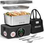 Oaktiv Lunch Box Warmer Electric Heated 4-CUP Cordless Timer Black. Fixed Price $104.00.