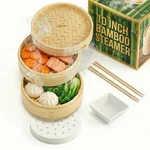 Prime Home Direct Bamboo Steamer Basket 10INCH 2TIER For Cooking .... Fixed Price $50.88.
