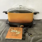Vtg West Bend 6 Quart Slow Cooker Orange Harvest Pot Lid Cord Instructions. Fixed Price $65.99.