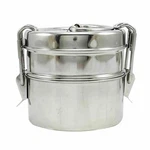 Stainless Steel Lunch Box 2 Tier Food Container Carrier Set Indian Tiffin Round. Fixed Price $11.52.