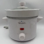 Rival 2-QT. Slow Cooker, Model #MD-YHJ20DW White Very Good. Fixed Price $19.99.