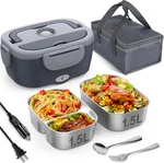 Electric Lunch Box For Adults, 80W Heated With Dual 1.5L Stainless Ste. Fixed Price $47.99.