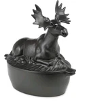 Plow & Hearth Moose Wood Stove Steamer Cast Iron Fireplace Humidifier. Fixed Price $84.14.