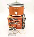 Proctor Silex Retro Orange 1.5 Quart Slow Cooker Crock Pot Portable Oval. Fixed Price $40.00.