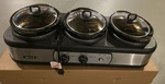 Bella Triple Slow Cooker YDE-1110 405W Stainless Steel Adjustable. Fixed Price $30.00.