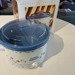 Rival Qt Crock Pot Stoneware Slow Cooker Model 3154 Vintage Blue Floral Euc. Fixed Price $49.88.
