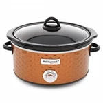 Brentwood Scallop Pattern 4.5 Quart Slow Cooker In Copper. Fixed Price $49.89.