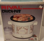 Rival Crock-pot 3100 3.5 Qt Stoneware Slow Cooker Green/beige Botanical. Fixed Price $45.00.