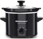 Elite Gourmet MST239X Electric Round Slow Cooker, Adjustable Quarts, Black. Fixed Price $25.63.