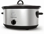 Complete Cuisine 7QT Slow Cooker With Stoneware Insert, Stainless Steel. Fixed Price $44.99.