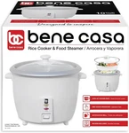 Bene Casa 20 Cup Rice Cooker W/ Glass Lid White Brand New. Fixed Price $18.95.