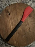 Instant Pot Red Silicone Spatula Black Plastic Handle Cooking Utensil. Fixed Price $12.00.
