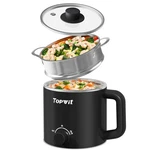 Topwit Hot Pot Electric Steamer, 1.6L Ramen 1.7 Quarts, Matte Black. Fixed Price $46.99.
