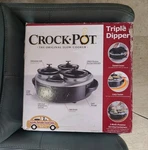 Crock-pot Little Triple Dipper 3-POT Slow Cooker Buffet Warmer Travel Case. Fixed Price $49.99.