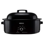 Nesco Roaster Oven Black Porcelain Cookwell Adjustable Temp Cool Touch Handles. Fixed Price $114.99.