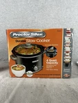 Proctor Silex 4QUART Slow Cooker Black Stoneware Round 33043 Removable. Fixed Price $49.98.