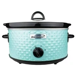 3.5-QUART Diamond-pattern Slow Cooker (blue). Fixed Price $44.99.