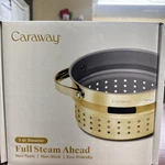 Caraway Steamer - Stainless Steel With Handles Small (3QT), Gold. Fixed Price $45.00.