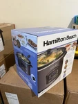 Hamilton Beach Slow Cooker 6-QT Gray Programmable W/ Defrost + Temperature Probe. Fixed Price $50.00.
