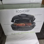 Eco+chef 14 Qt Roaster Oven W/ Removable Enamel Pan & Ss Rack, Black Nib. Fixed Price $50.00.