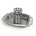 Broil King 69133 Stainless Steel Chicken Roaster With Pan. Fixed Price $48.05.