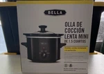 Bella 1.5 Qt Slow Cooker WJ-1500 Black Dishwasher Safe Power Light Cool Touch. Fixed Price $22.00.