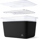 12 Qt Sous Vide Container With Rack, Insulation Sleeve & Lid - Onyx Black. Fixed Price $82.99.