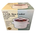 Kitchen Gourmet 1.5 Quart Slow Cooker Mini Crock Pot With Removable Ceramic. Fixed Price $19.99.
