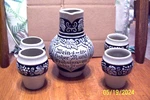 Staffel Stoneware Set - Pitcher & 4 Cups West Germany. Fixed Price $42.95.