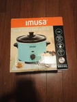 Imusa Small Slow Cooker 1.5 Qt, 3 Heat Settings, Removable Quarts, Teal. Fixed Price $17.00.