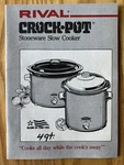 Rival Crock Pot Stoneware Slow Cooker Manual Only, 1982 With Recipes. Fixed Price $8.49.