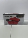 Crock-pot Denhoff Non-stick Stoneware Casserole Red Ribbed Dish W/lid Nib A-1. Fixed Price $14.99.