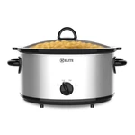 Kitchen Elite 6 Qt Slow Cooker, Stainless Steel Ceramic Crock Pot With Glass Lid. Fixed Price $38.00.